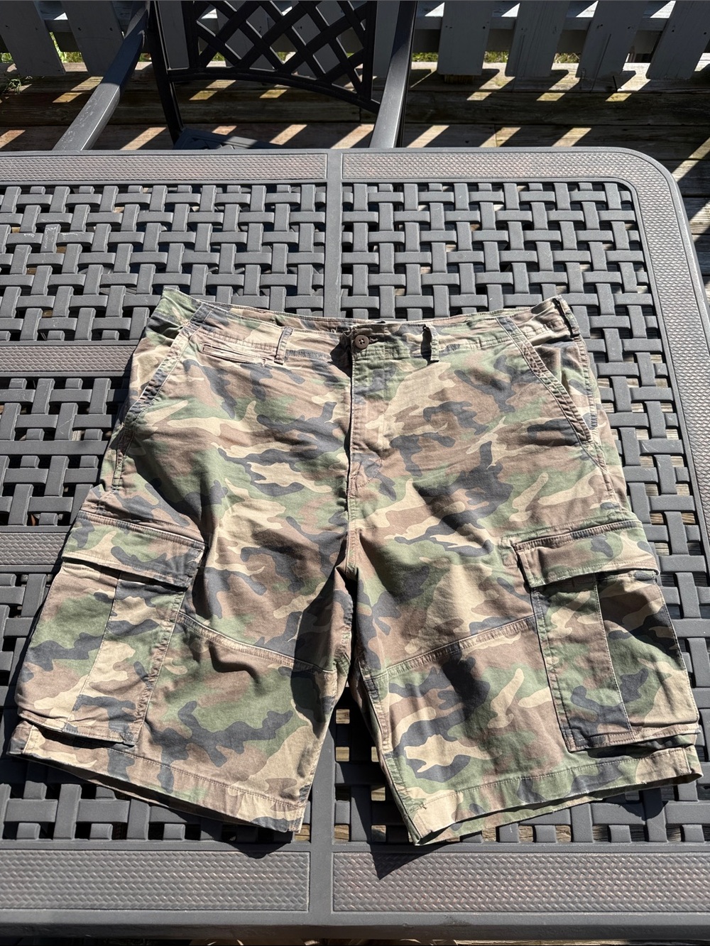 American Eagle Outfitters Men's Camo Cargo Shorts - Green/Brown